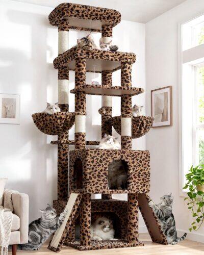 Z78 Tall Cat Tree(Leopard Print,78-inch)