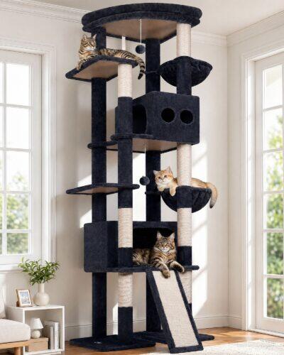 S84E Cat Tree(Dark Grey,84-inch)