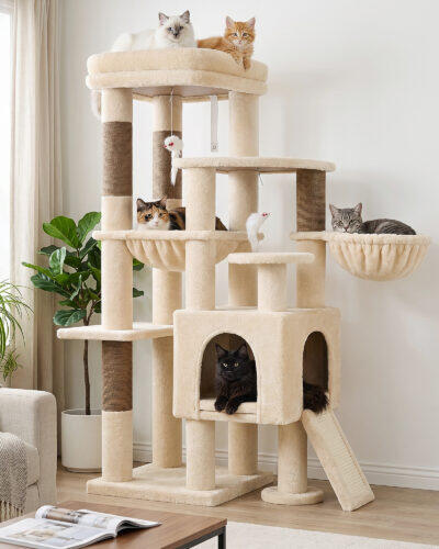 S51 Cat Tower(Beige,51-inch)
