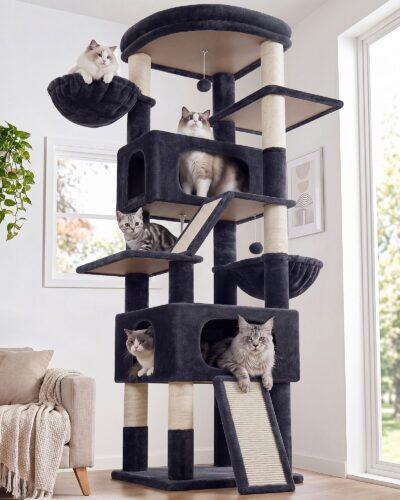 S80H Tall Cat Tree(Dark Grey,80-inch)