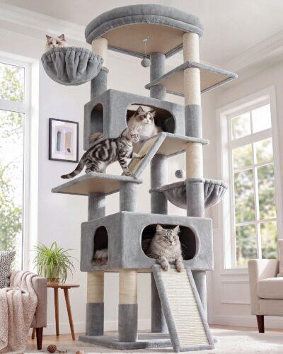 S80H Tall Cat Tree(Light Grey,80-inch)