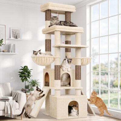 F74G Cat Tree (Beige, 74-inch)