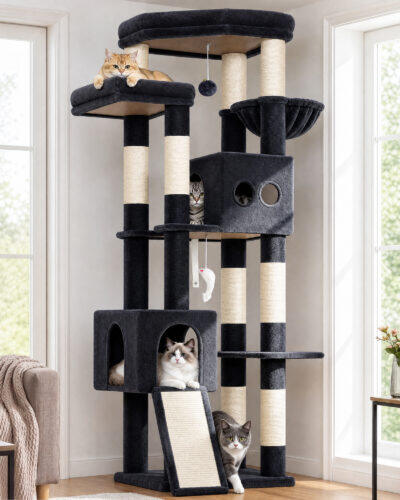 F73B Cat Tower(Dark Grey,73-inch)