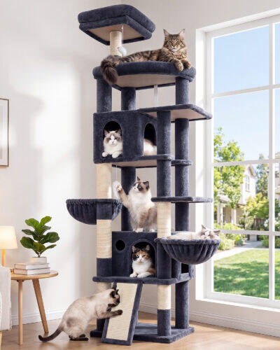 F81H Tall Cat Tree(Dark Grey,81-inch)