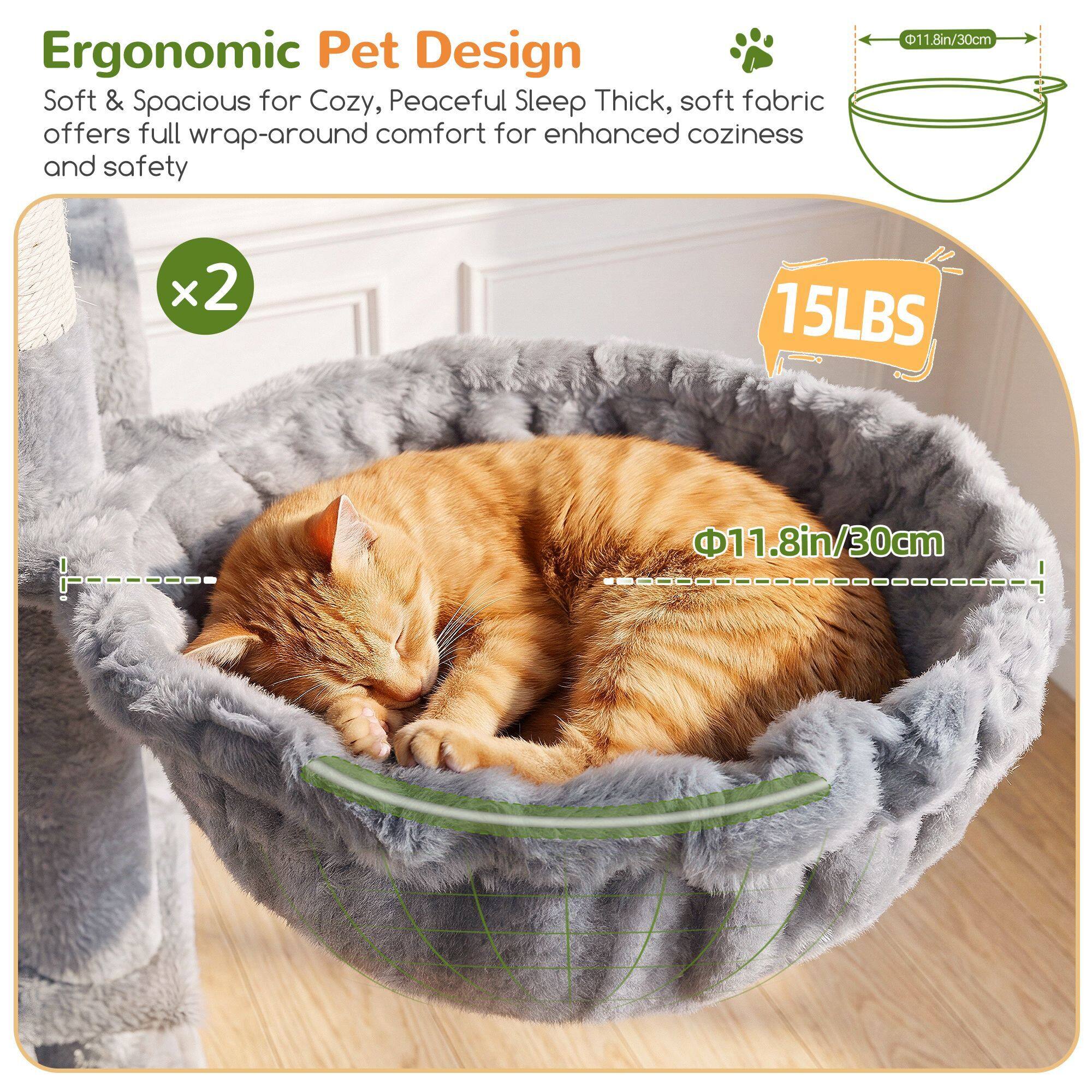 F70H Cat Tree (Light Grey, 70-inch)