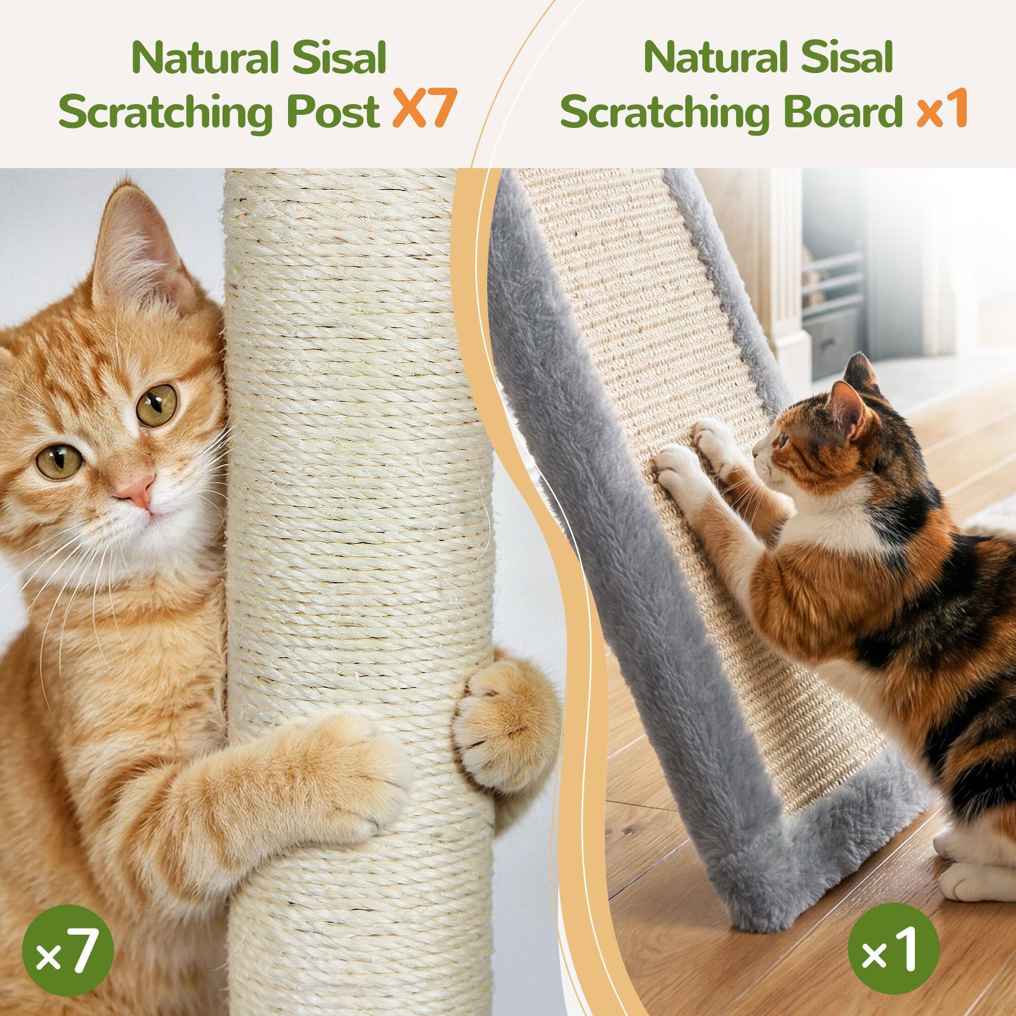 F70H Cat Tree (Light Grey, 70-inch)