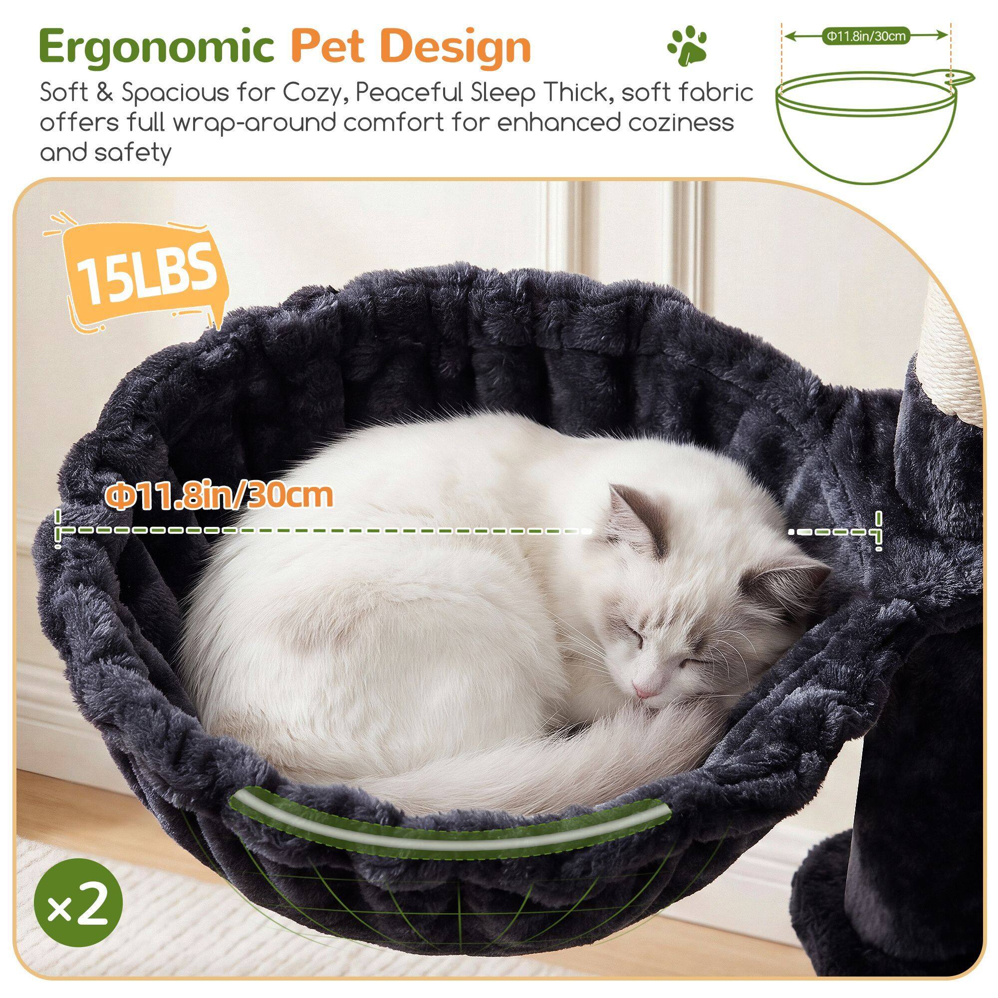 F70H Cat Tree (Dark Grey, 70-inch)