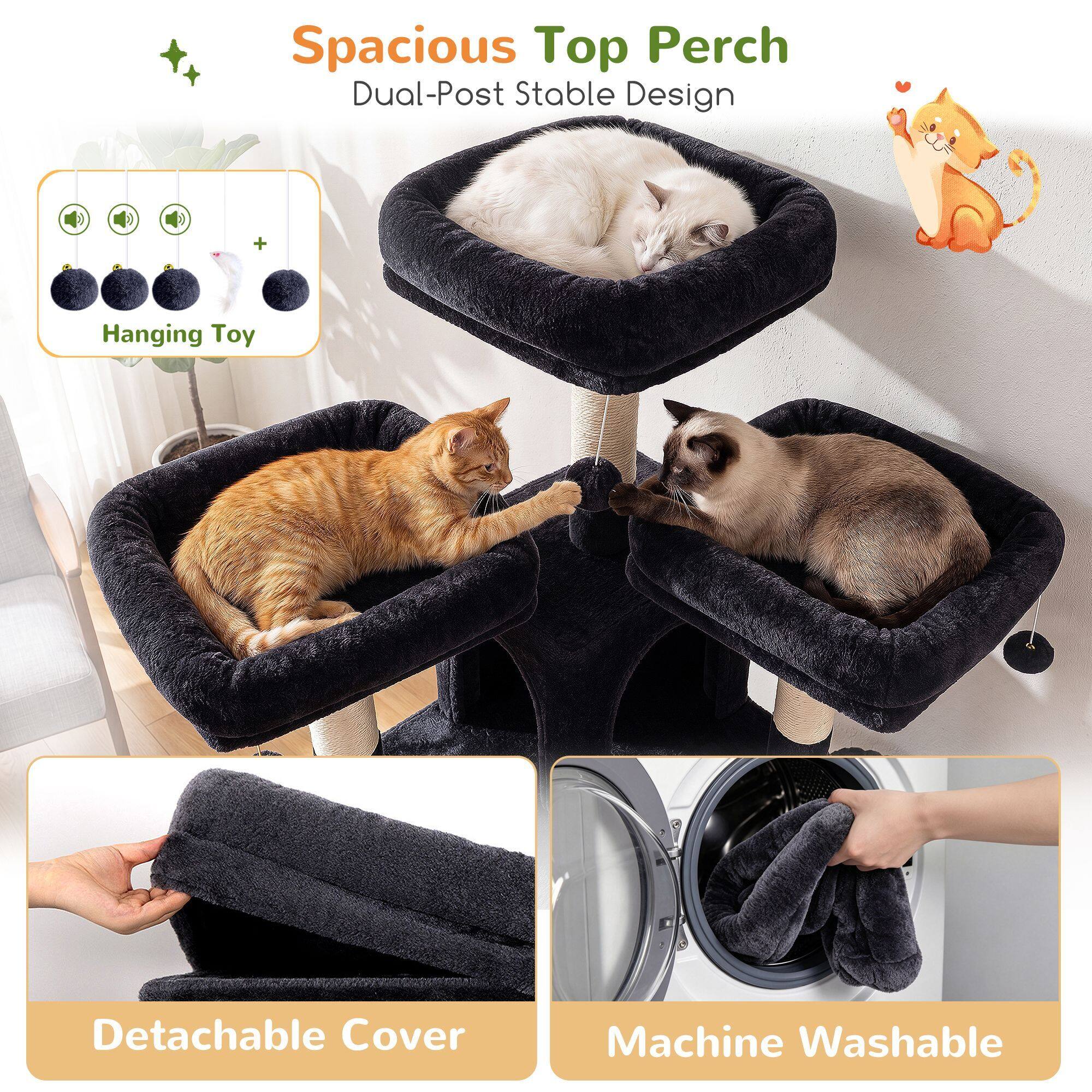 F70H Cat Tree (Dark Grey, 70-inch)