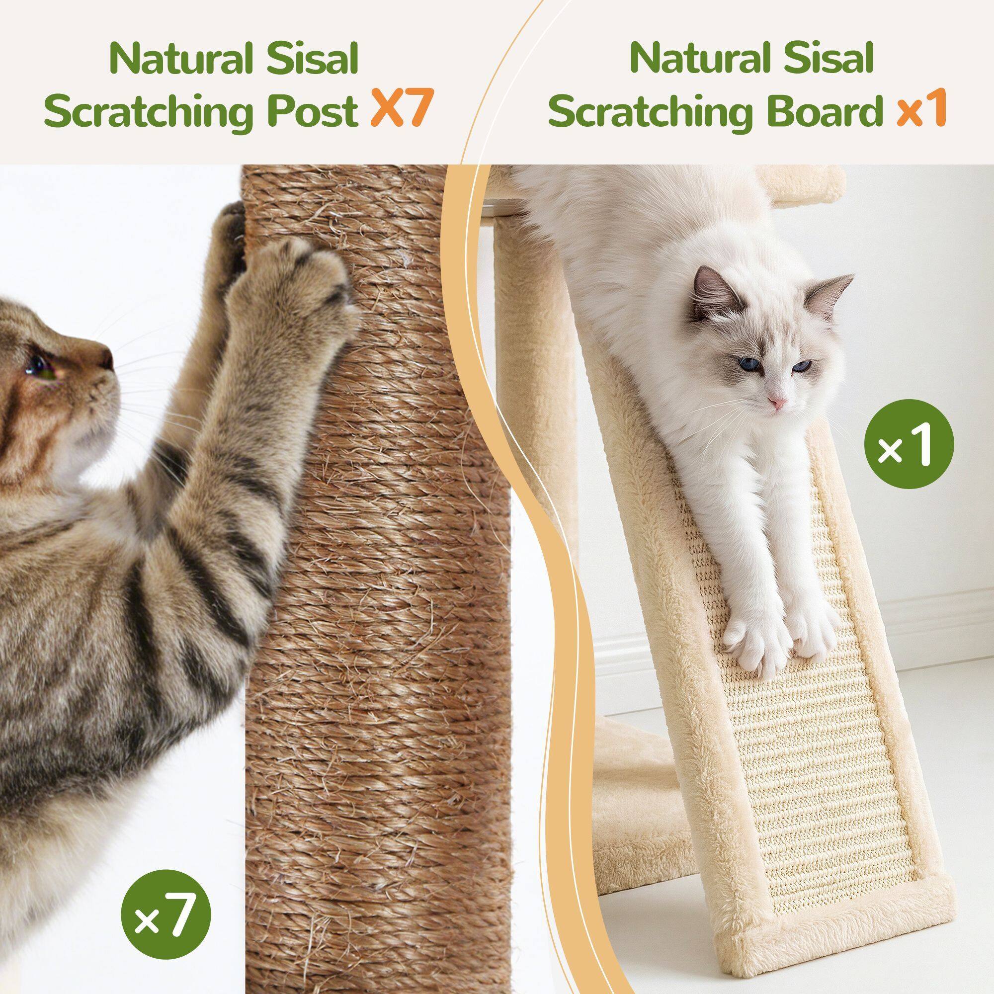 F70H Cat Tree (Beige, 70-inch)