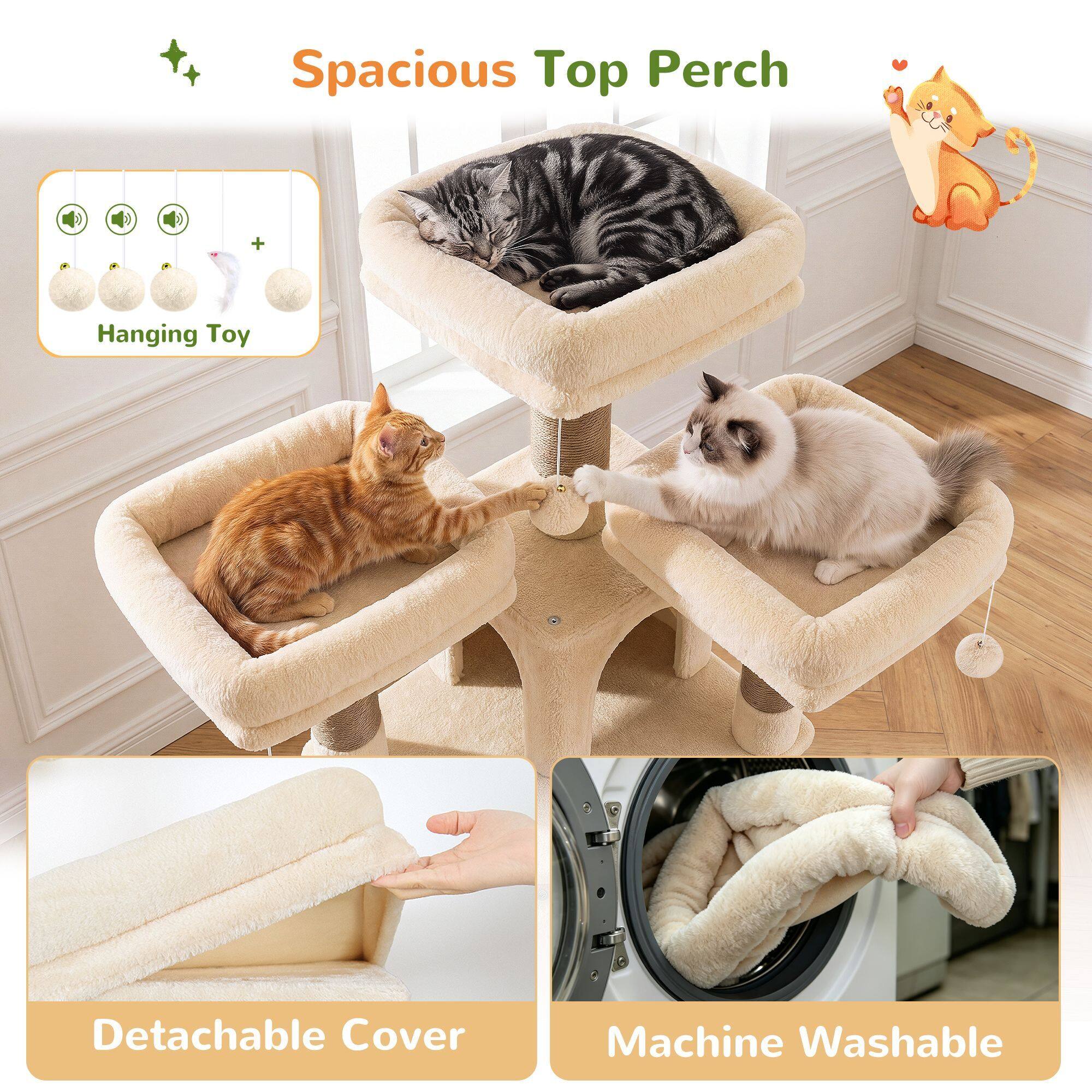 F70H Cat Tree (Beige, 70-inch)