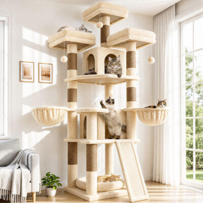 F70H Cat Tree (Beige, 70-inch)