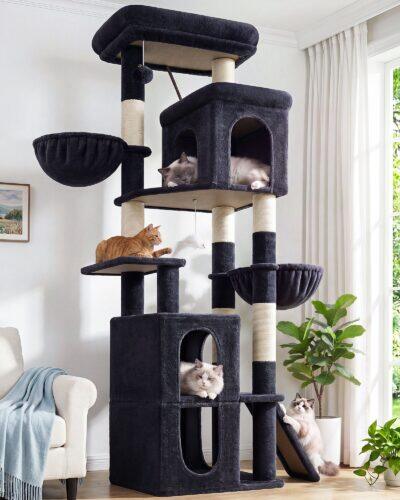 F70F Cat Tree Tower (Dark Grey,70-inch)