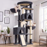 Z74 Sagittarius Tall Cat Tree for Active Cats (Dark Grey, 74-inch)